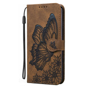 For Samsung Galaxy S25+ 5G Retro Skin Feel Butterflies Embossing Horizontal Flip Leather Phone Case(Brown)