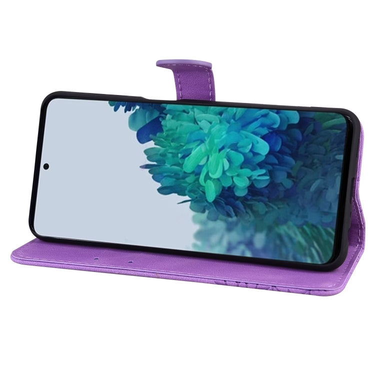 For Samsung Galaxy S25+ 5G Retro Skin Feel Butterflies Embossing Horizontal Flip Leather Phone Case(Purple) - Galaxy S25+ 5G Cases by PMC TechLife | Online Shopping South Africa | PMC TechLife | Buy Now Pay Later Mobicred
