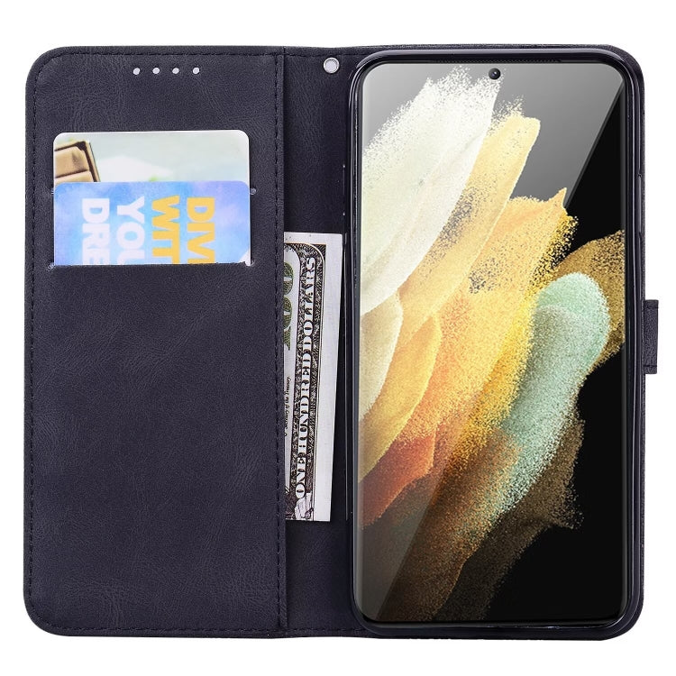 For Samsung Galaxy S25 Ultra 5G Retro Skin Feel Butterflies Embossing Horizontal Flip Leather Phone Case(Black)