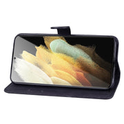 For Samsung Galaxy S25 Ultra 5G Retro Skin Feel Butterflies Embossing Horizontal Flip Leather Phone Case(Black)
