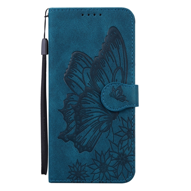 For Samsung Galaxy S25 Ultra 5G Retro Skin Feel Butterflies Embossing Horizontal Flip Leather Phone Case(Blue)