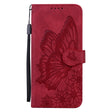 For Samsung Galaxy S25 Ultra 5G Retro Skin Feel Butterflies Embossing Horizontal Flip Leather Phone Case(Red) - Galaxy S25 Ultra 5G Cases by PMC TechLife | Online Shopping South Africa | PMC TechLife | Buy Now Pay Later Mobicred