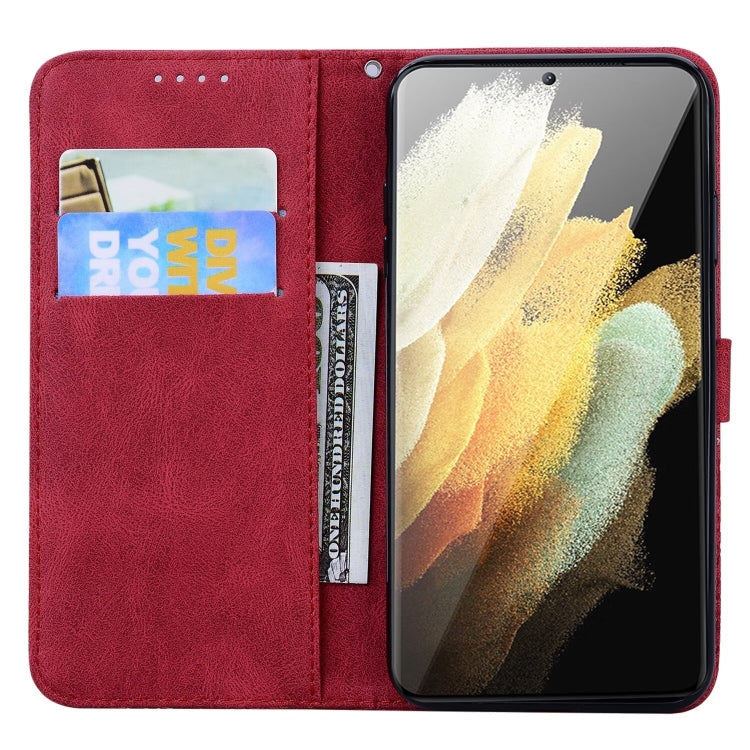 For Samsung Galaxy S25 Ultra 5G Retro Skin Feel Butterflies Embossing Horizontal Flip Leather Phone Case(Red)