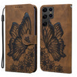 For Samsung Galaxy S25 Ultra 5G Retro Skin Feel Butterflies Embossing Horizontal Flip Leather Phone Case(Brown) - Galaxy S25 Ultra 5G Cases by PMC TechLife | Online Shopping South Africa | PMC TechLife | Buy Now Pay Later Mobicred