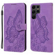 For Samsung Galaxy S25 Ultra 5G Retro Skin Feel Butterflies Embossing Horizontal Flip Leather Phone Case(Purple) - Galaxy S25 Ultra 5G Cases by PMC TechLife | Online Shopping South Africa | PMC TechLife | Buy Now Pay Later Mobicred