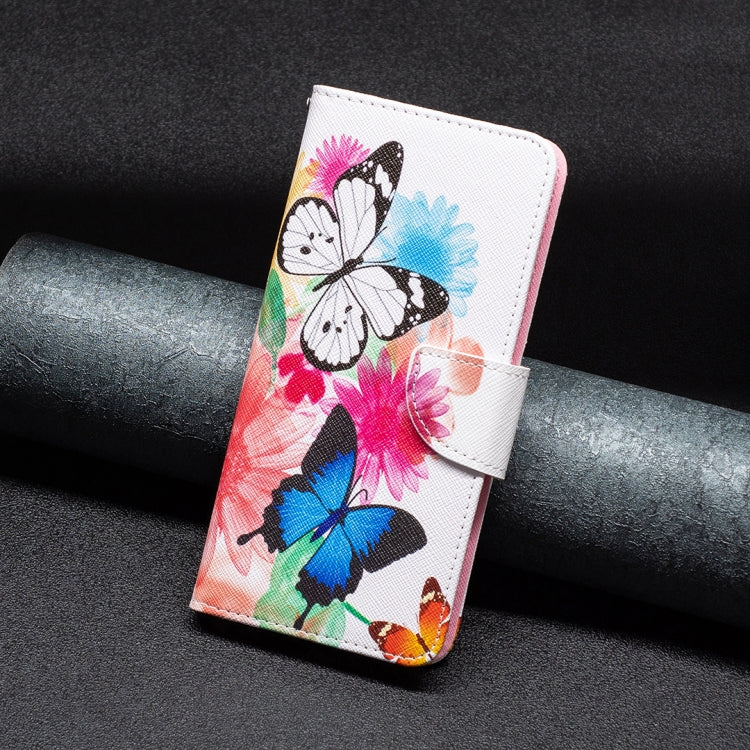 For Samsung Galaxy S25+ 5G Colored Drawing Pattern Leather Phone Case(Butterflies)