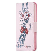 For Samsung Galaxy S25 Ultra 5G Colored Drawing Pattern Leather Phone Case(Giraffe)