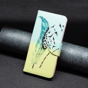 For Samsung Galaxy S25 Ultra 5G Colored Drawing Pattern Leather Phone Case(Feather)