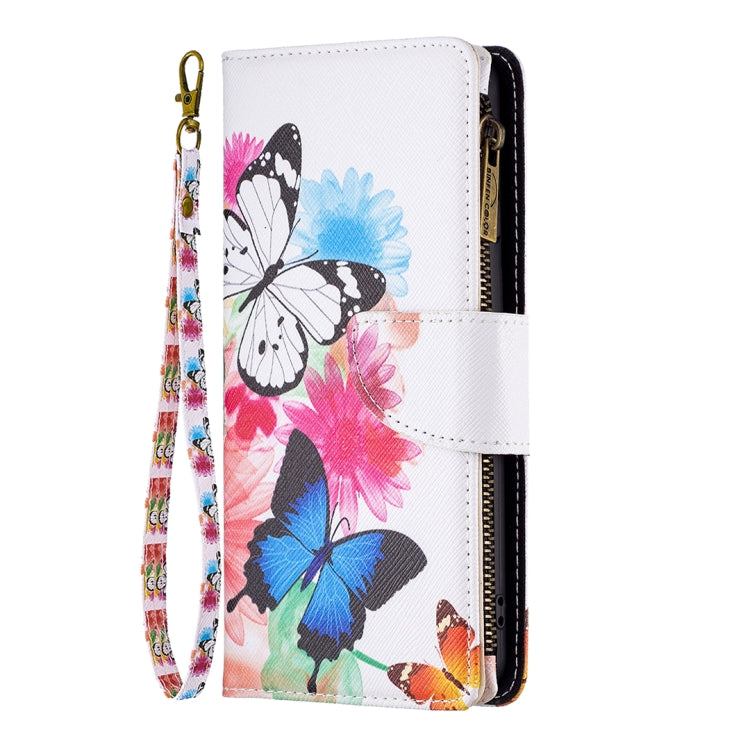 For Samsung Galaxy S25 5G Colored Drawing Pattern Zipper Leather Phone Case(Two Butterflies) - Galaxy S25 5G Cases by PMC Jewellery | Online Shopping South Africa | PMC Jewellery | Buy Now Pay Later Mobicred