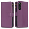 For Samsung Galaxy S25+ 5G 9 Card Slots Zipper Wallet Leather Flip Phone Case(Dark Purple) - Galaxy S25+ 5G Cases by PMC TechLife | Online Shopping South Africa | PMC TechLife | Buy Now Pay Later Mobicred