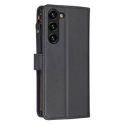 For Samsung Galaxy S25+ 5G 9 Card Slots Zipper Wallet Leather Flip Phone Case(Black)