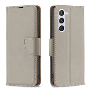For Samsung Galaxy S25 5G Litchi Texture Pure Color Flip Leather Phone Case(Grey)