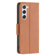 For Samsung Galaxy S25 5G Litchi Texture Pure Color Flip Leather Phone Case(Brown)