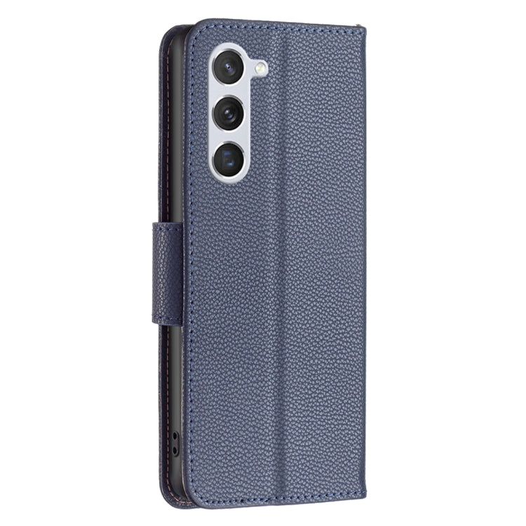 For Samsung Galaxy S25 5G Litchi Texture Pure Color Flip Leather Phone Case(Blue) - Galaxy S25 5G Cases by PMC TechLife | Online Shopping South Africa | PMC TechLife | Buy Now Pay Later Mobicred