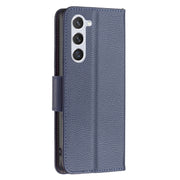For Samsung Galaxy S25 5G Litchi Texture Pure Color Flip Leather Phone Case(Blue)