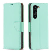 For Samsung Galaxy S25+ 5G Litchi Texture Pure Color Flip Leather Phone Case(Green)