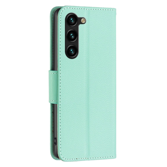 For Samsung Galaxy S25+ 5G Litchi Texture Pure Color Flip Leather Phone Case(Green)