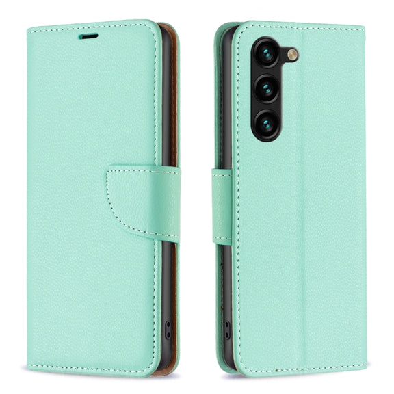 For Samsung Galaxy S25+ 5G Litchi Texture Pure Color Flip Leather Phone Case(Green)