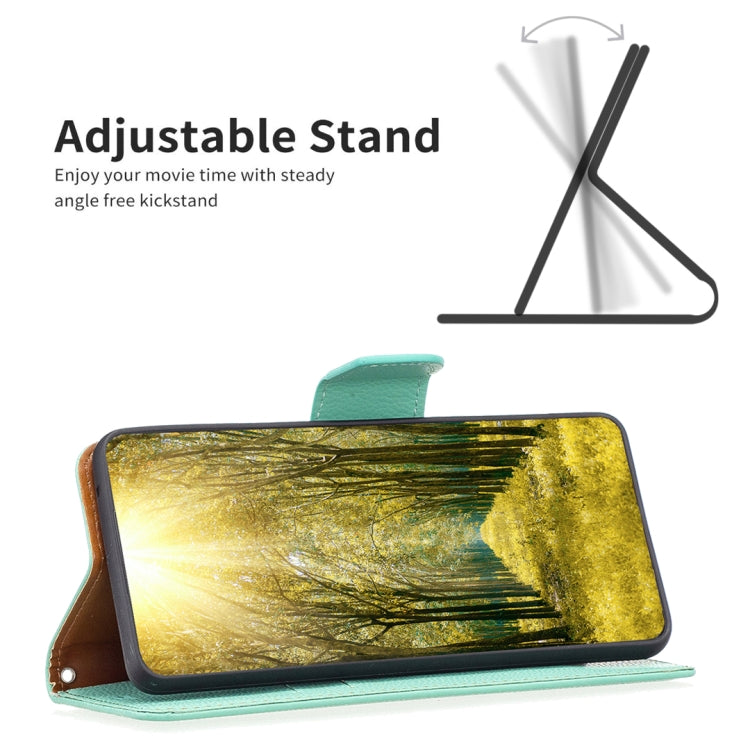 For Samsung Galaxy S25+ 5G Litchi Texture Pure Color Flip Leather Phone Case(Green)