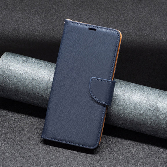 For Samsung Galaxy S25+ 5G Litchi Texture Pure Color Flip Leather Phone Case(Blue)