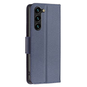 For Samsung Galaxy S25+ 5G Litchi Texture Pure Color Flip Leather Phone Case(Blue)