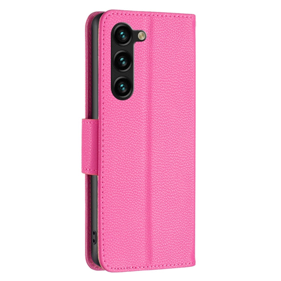 For Samsung Galaxy S25+ 5G Litchi Texture Pure Color Flip Leather Phone Case(Rose Red)
