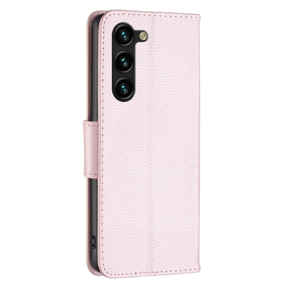For Samsung Galaxy S25+ 5G Litchi Texture Pure Color Flip Leather Phone Case(Rose Gold)