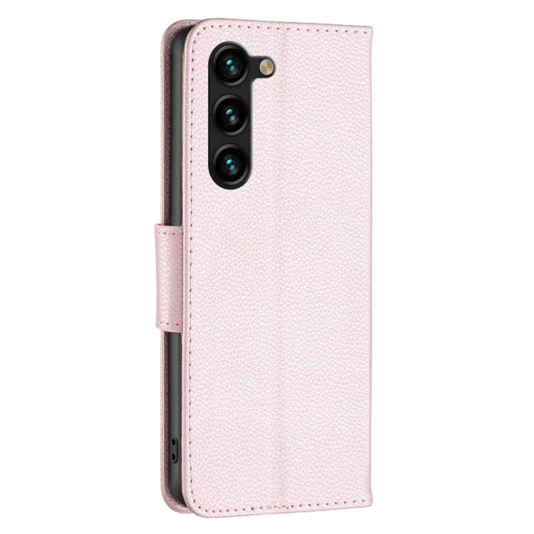 For Samsung Galaxy S25+ 5G Litchi Texture Pure Color Flip Leather Phone Case(Rose Gold)