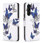 For Samsung Galaxy S25+ 5G Colored Drawing Pattern Leather Phone Case(Butterflies)