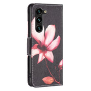 For Samsung Galaxy S25+ 5G Colored Drawing Pattern Leather Phone Case(Lotus)
