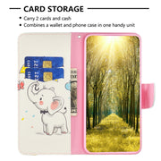 For Samsung Galaxy S25 5G Colored Drawing Pattern Leather Phone Case(Umbrella Elephant)