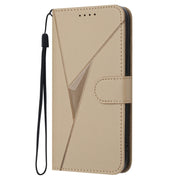 For Motorola Edge 5G 2024 Triangle Pattern Buckle Clasp Leather Phone Case(Gold)