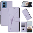 For Motorola Moto G Play 4G 2024 Triangle Pattern Buckle Clasp Leather Phone Case(Light Purple) - Motorola Cases by PMC Jewellery | Online Shopping South Africa | PMC Jewellery | Buy Now Pay Later Mobicred