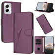 For Motorola Moto G Power 2024 Triangle Pattern Buckle Clasp Leather Phone Case(Dark Purple) - Motorola Cases by PMC Jewellery | Online Shopping South Africa | PMC Jewellery | Buy Now Pay Later Mobicred