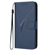 For Motorola Moto G Stylus 2024 Triangle Pattern Buckle Clasp Leather Phone Case(Royal Blue)