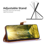 For Samsung Galaxy S25 5G Color Block Denim Texture Leather Phone Case(Purple)