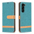 For Samsung Galaxy S25+ 5G Color Block Denim Texture Leather Phone Case(Green) - Galaxy S25+ 5G Cases by PMC Jewellery | Online Shopping South Africa | PMC Jewellery | Buy Now Pay Later Mobicred