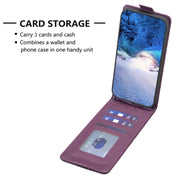 For Samsung Galaxy S25 5G Diamond Lattice Vertical Flip Leather Phone Case(Dark Purple)