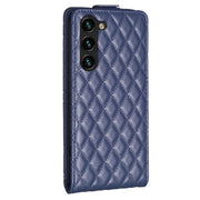 For Samsung Galaxy S25 5G Diamond Lattice Vertical Flip Leather Phone Case(Blue)