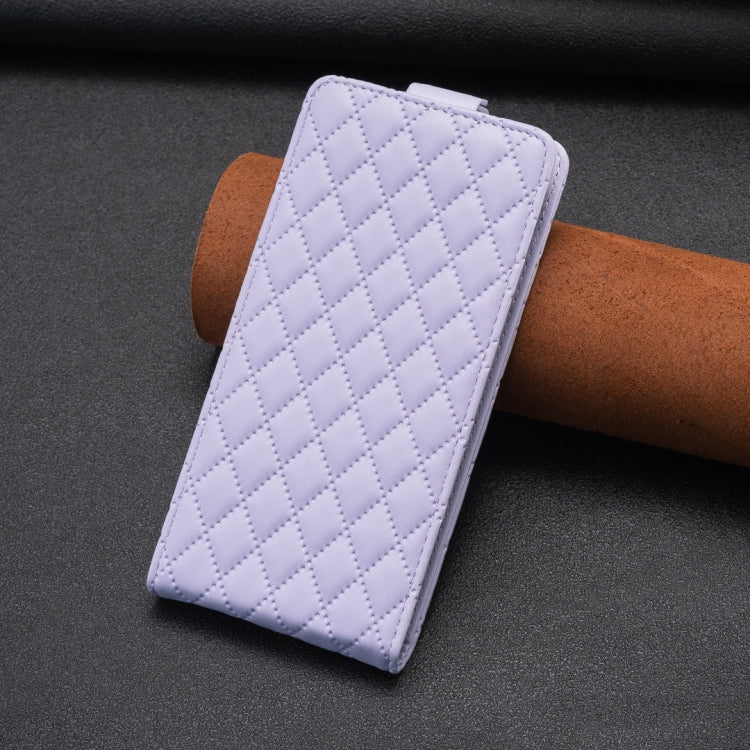 For Samsung Galaxy S25 5G Diamond Lattice Vertical Flip Leather Phone Case(Purple) - Galaxy S25 5G Cases by PMC Jewellery | Online Shopping South Africa | PMC Jewellery | Buy Now Pay Later Mobicred