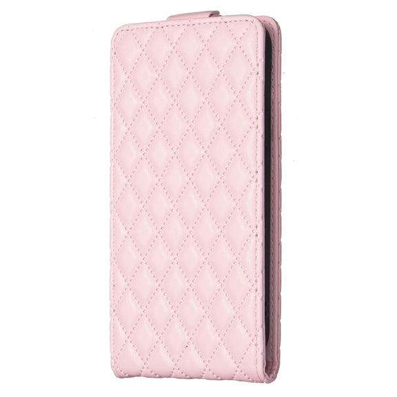 For Samsung Galaxy S25+ 5G Diamond Lattice Vertical Flip Leather Phone Case(Pink)
