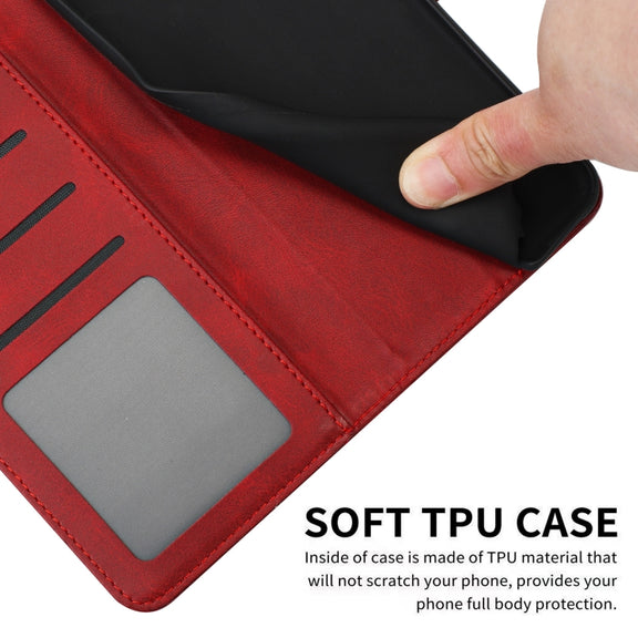 For Samsung Galaxy S25 Ultra 5G Solid Calf Texture Flip Leather Phone Case(Red)