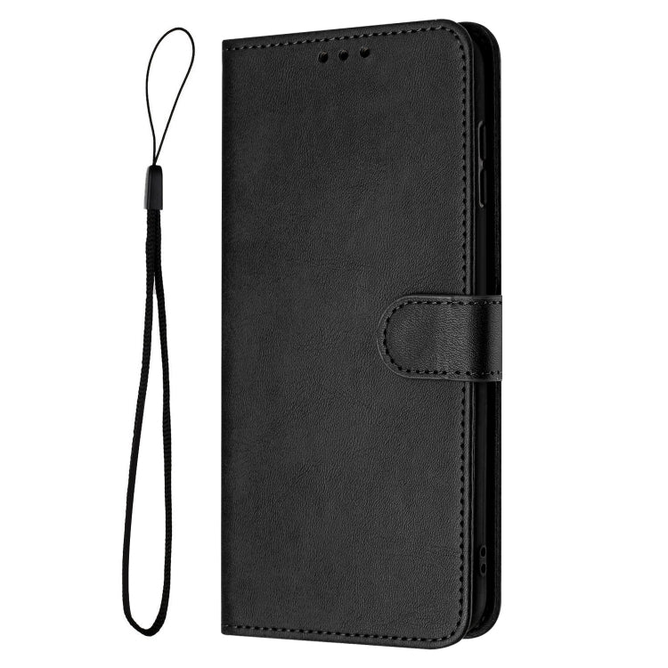 For Samsung Galaxy S25 Ultra 5G Solid Calf Texture Flip Leather Phone Case(Black)