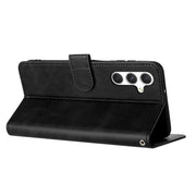 For Samsung Galaxy S25 / S24 5G Solid Calf Texture Flip Leather Phone Case(Black)