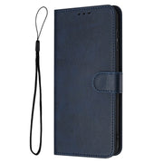 For Samsung Galaxy S25 / S24 5G Solid Calf Texture Flip Leather Phone Case(Dark Blue)