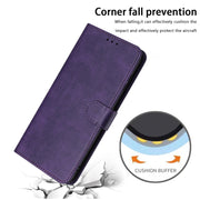 For Samsung Galaxy S25 / S24 5G Solid Calf Texture Flip Leather Phone Case(Purple)