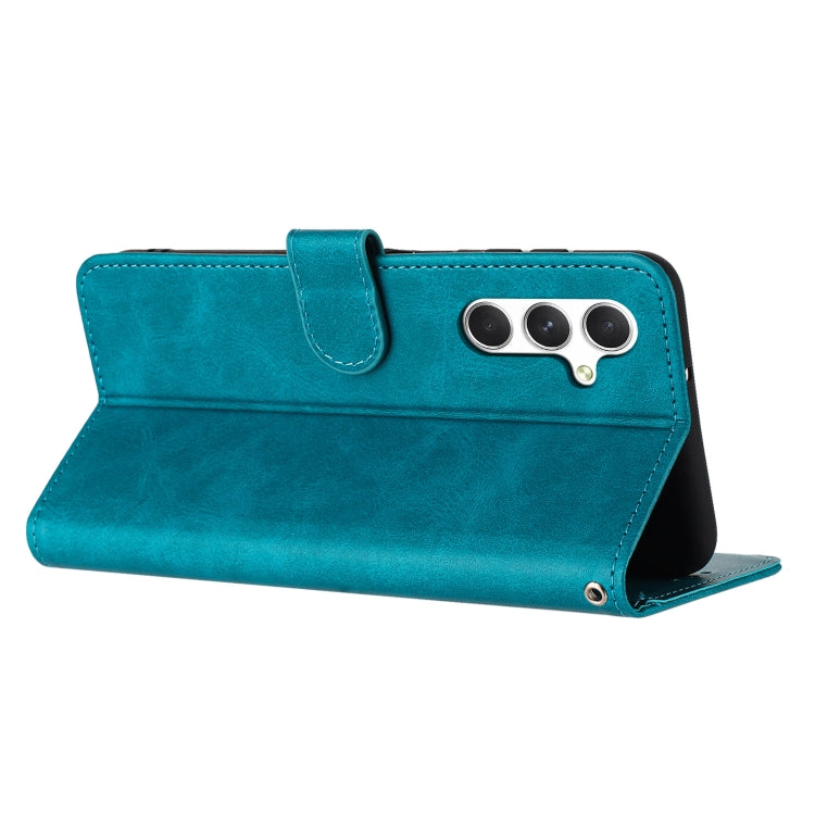 For Samsung Galaxy S25+ / S24+ 5G Solid Calf Texture Flip Leather Phone Case(Green) - Galaxy S25+ 5G Cases by PMC TechLife | Online Shopping South Africa | PMC TechLife | Buy Now Pay Later Mobicred