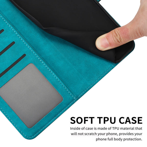 For Samsung Galaxy S25+ / S24+ 5G Solid Calf Texture Flip Leather Phone Case(Green)