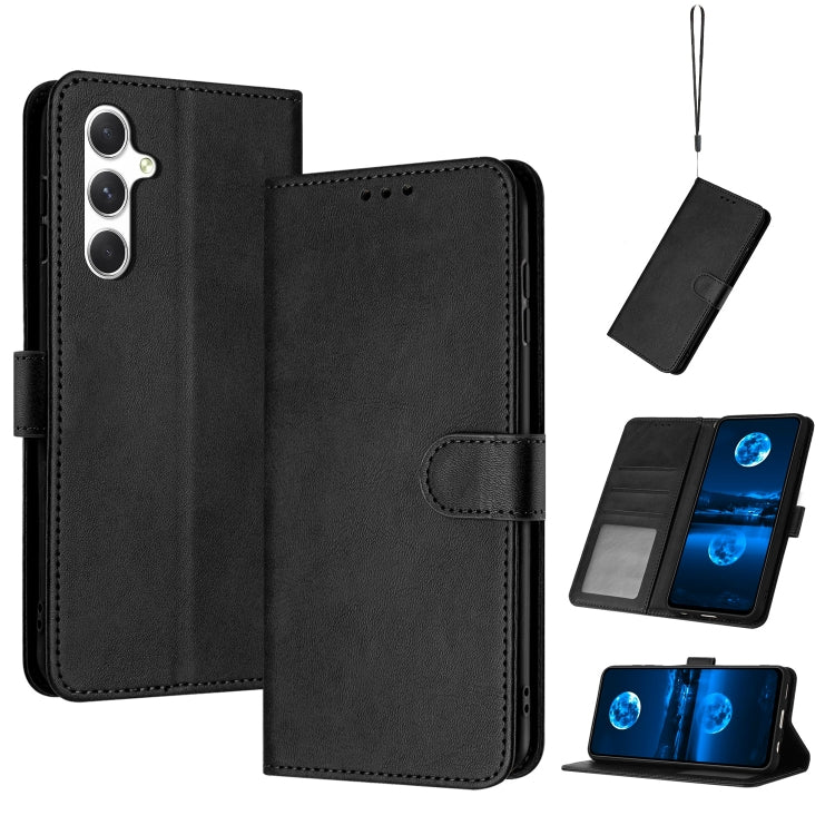 For Samsung Galaxy S25+ / S24+ 5G Solid Calf Texture Flip Leather Phone Case(Black) - Galaxy S25+ 5G Cases by PMC TechLife | Online Shopping South Africa | PMC TechLife | Buy Now Pay Later Mobicred
