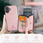 For iPhone 16 Plus JEEHOOD J02 Magnetic Zipper Horizontal Flip Leather Phone Case(Pink)